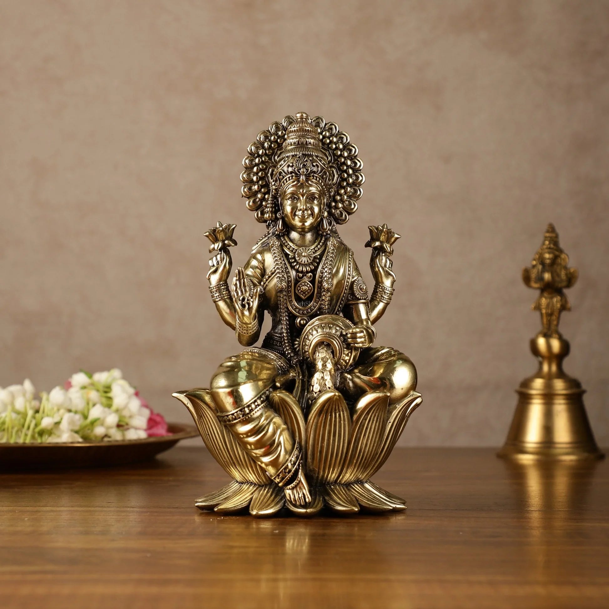 Brass Dhanalakshmi Sculpture
