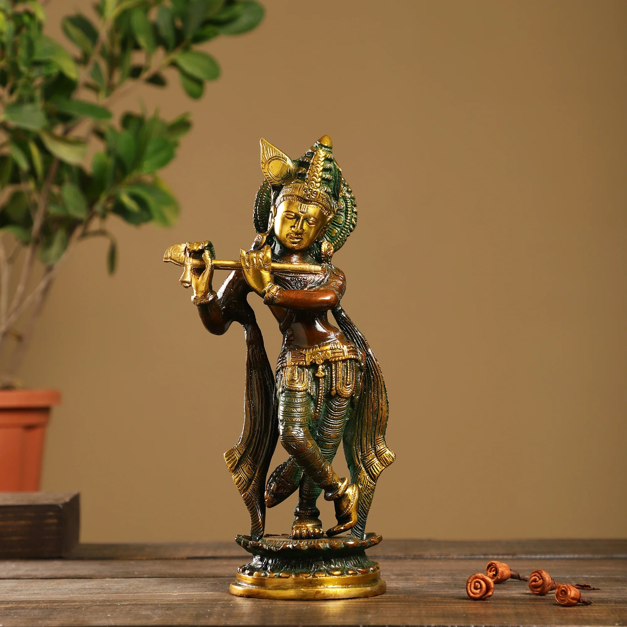 krishna sculpture (Brass)